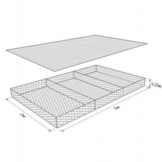 Габион ГСИ-М-3,0х2,0х0,23-С80-2,7-ЦАММ в Воронеж
